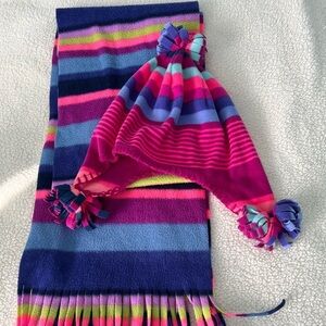 Girls hat & scarf fleece set,L-XL, Old Navy
